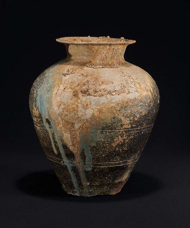 monika♡骨董品古い常滑焼 花瓶 飾り壺 大型〈検 登窯 三筋壺 自然釉